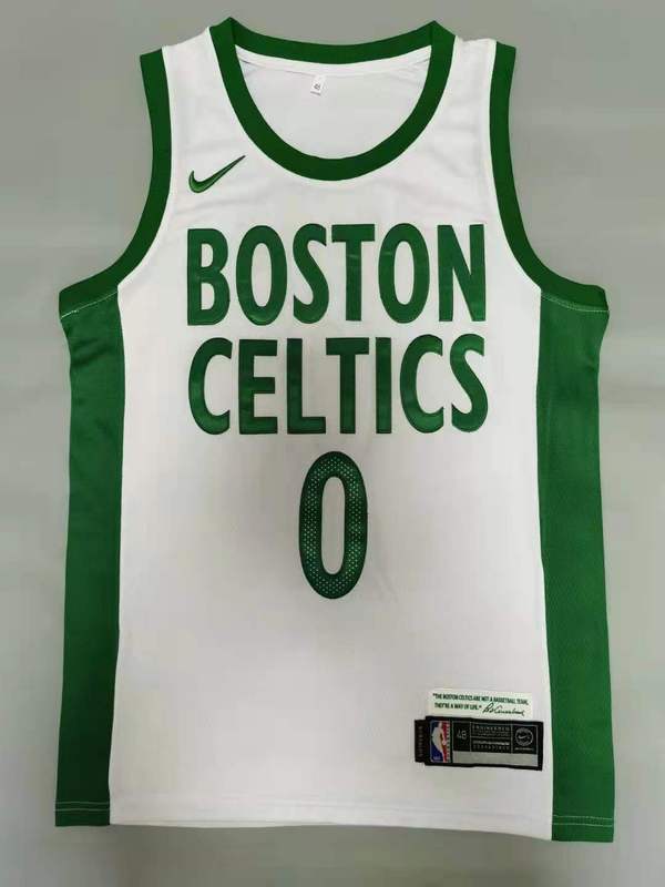 Men Boston Celtics 0 Tatum White Nike 2025 NBA Jersey style 1